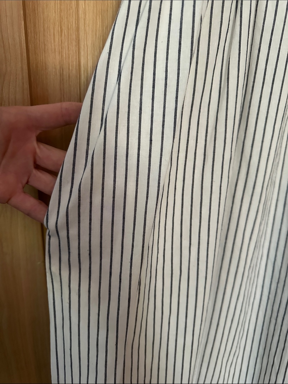Jenni Kayne Cove Dress Size Small White Navy Stripe Cotton Maxi Dress Pockets - Picture 8 of 12